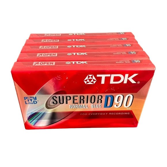 TDK D90 High Superior Normal Bias Blank Cassette Tapes Lot of 5 - Picture 1 of 7